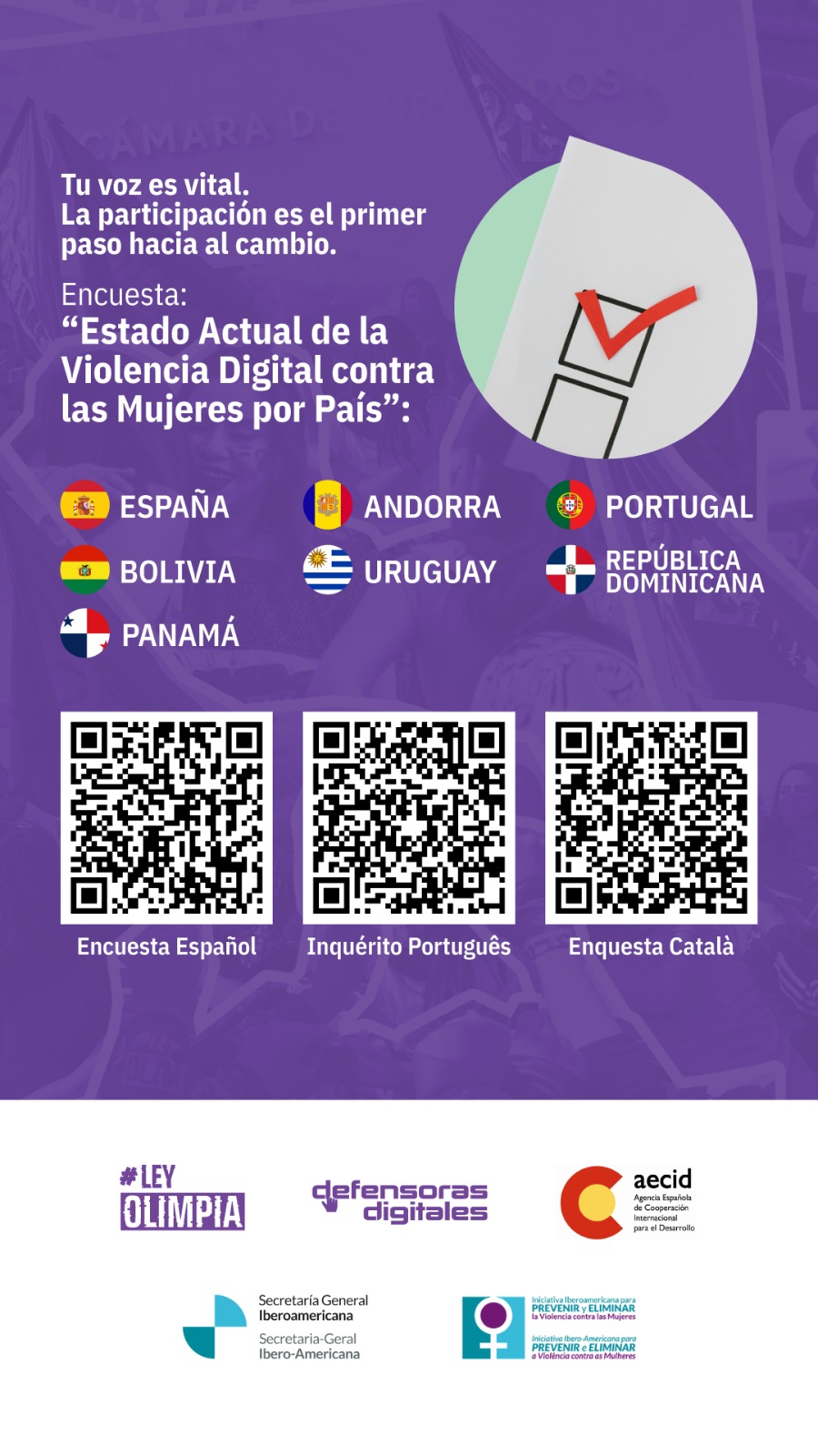 Códigos QR de la encuesta de violencia digital